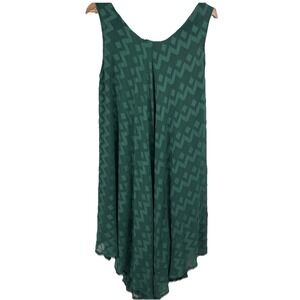 Ana & Rose Dress One Size Emerald Green Handkerchief Hem Flowy Boho